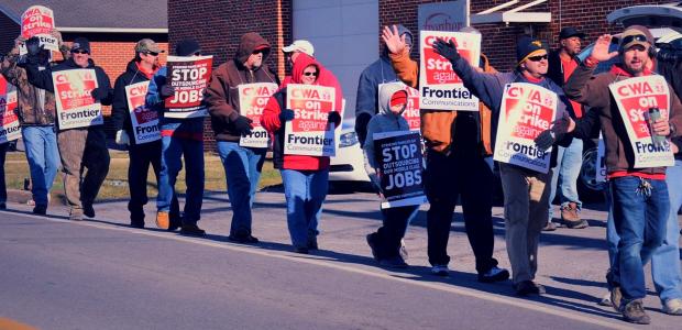 CWA workers on strike