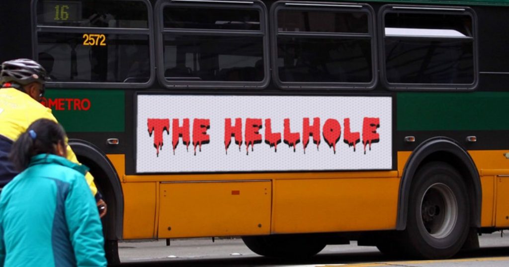 The Hellhole Logo on a Seattle Metro Bus