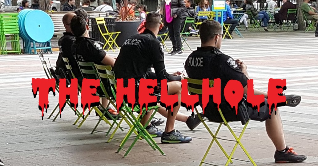 Cops sittin' around in the Hellhole