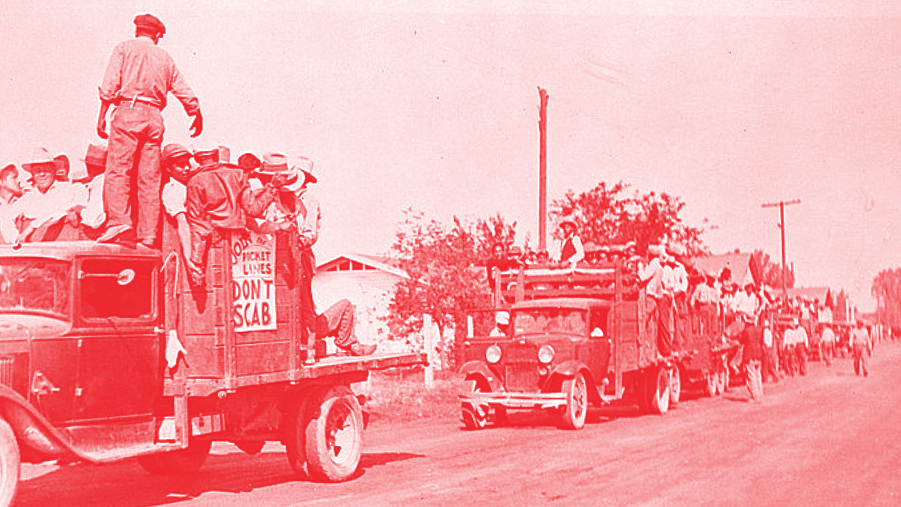 Picket line, Mexican workers. Corcoran, California. Oct 1933.