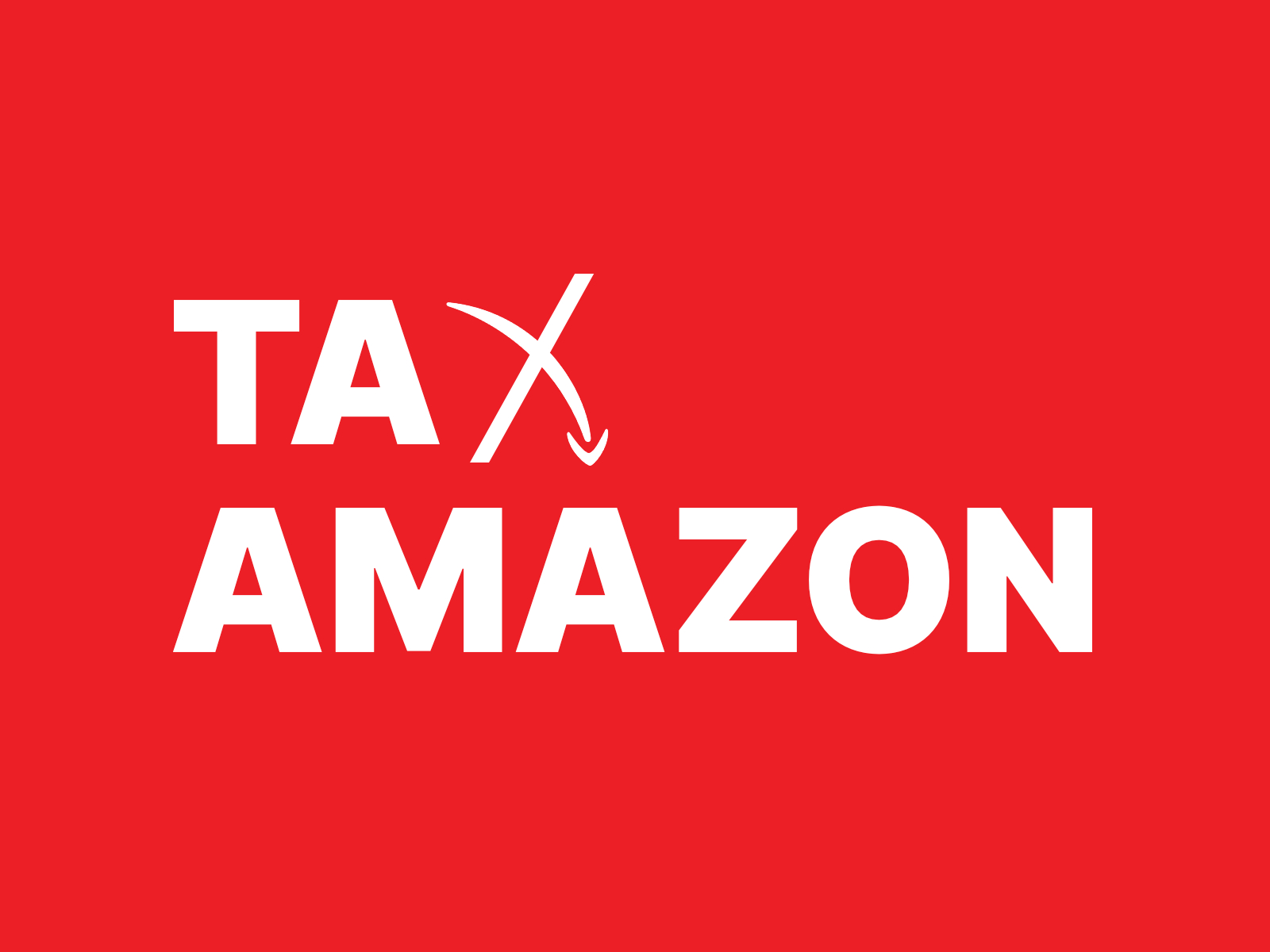 Tax Amazon logo, playing off the imagery of Amazon's "smile" into a frown